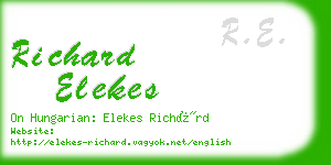 richard elekes business card